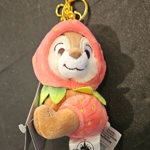 Disney Store Japan "Strawberry Collection" Chip plush keychain